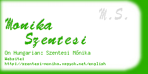 monika szentesi business card