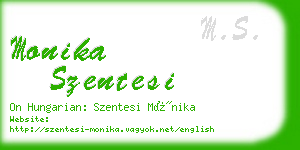 monika szentesi business card